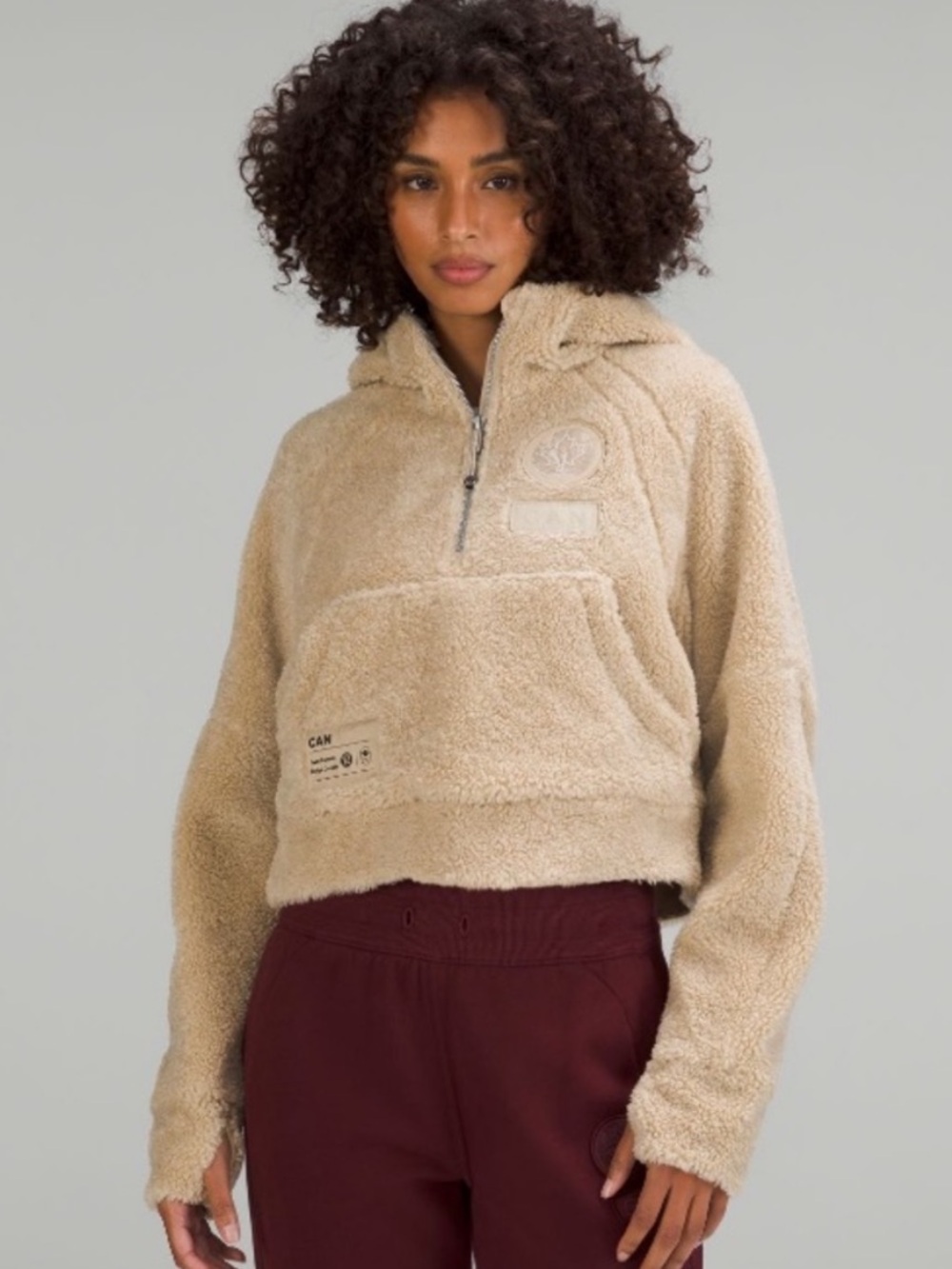 Lululemon Team Canada Olympic Oversized Fleece 1/2 Zip Scuba Hoodie Sweatshirt